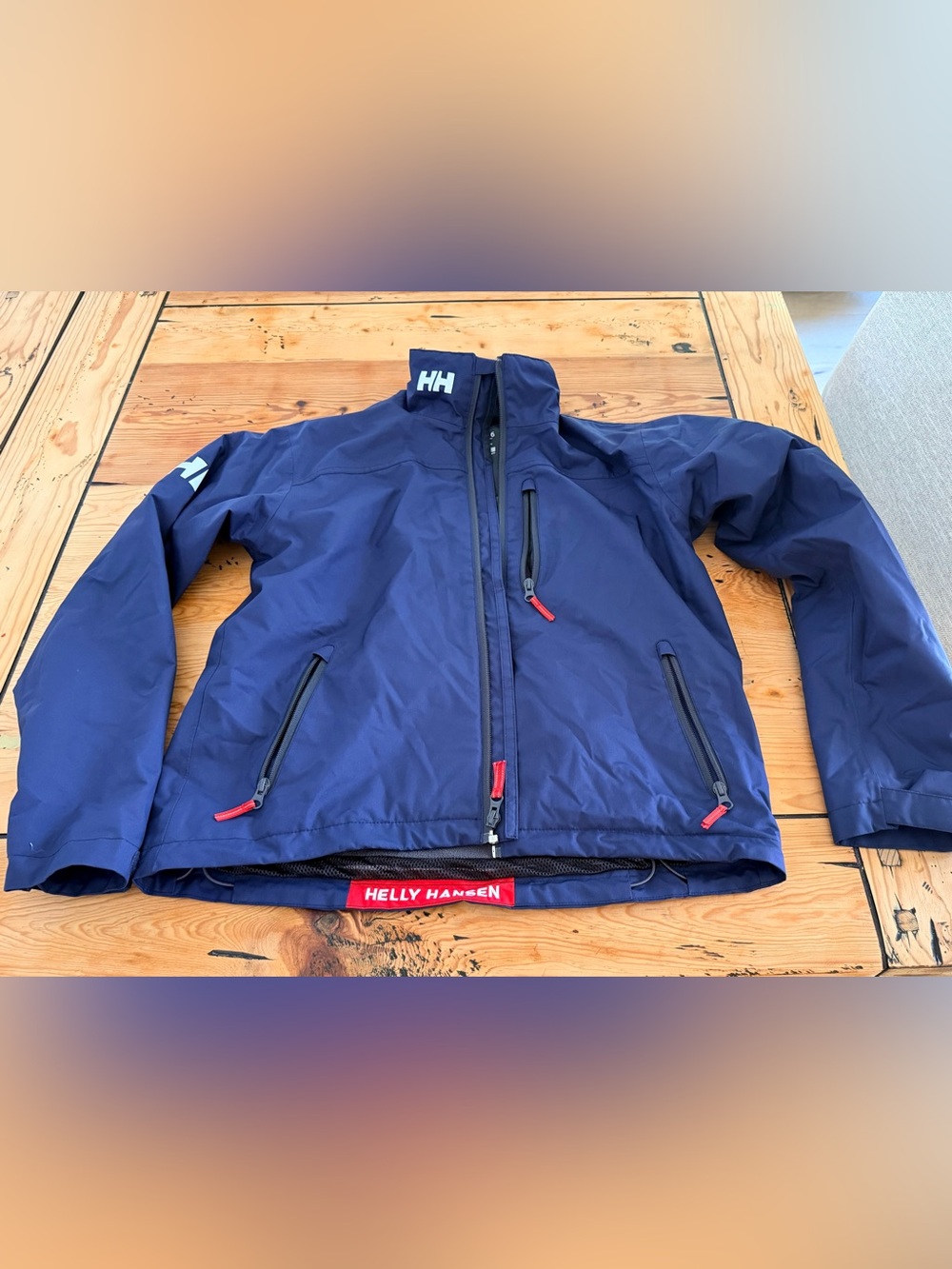 Helly Hansen Navy Jacket with Red Trim Men's Raincoat